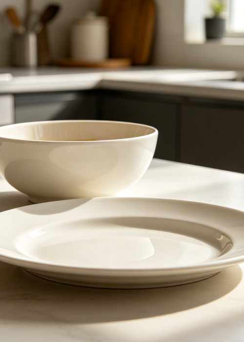 Smooth Ceramic Tableware Bowl Plate Dining Collection